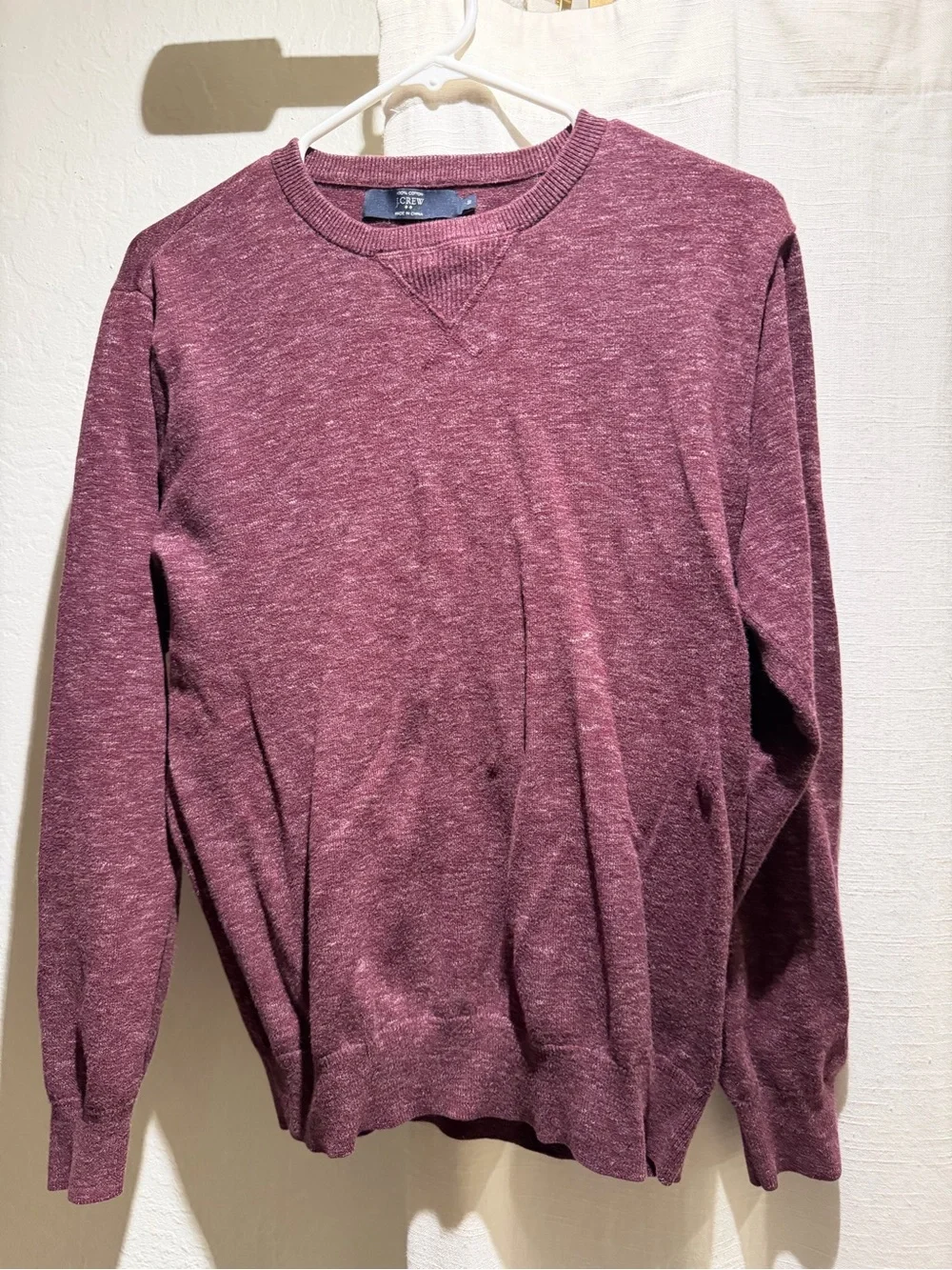 J Crew Burgundy Heather Crew Sweater (Men’s Medium)